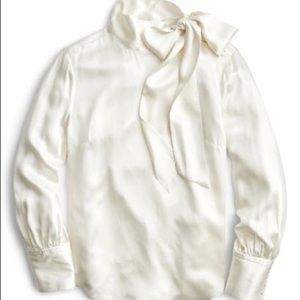 J.Crew Collection Tie Neck Silk Top NWOT